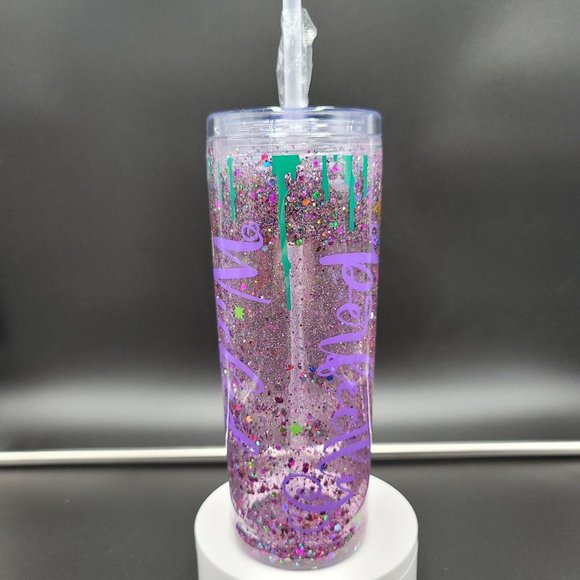 Villain Skinny Tumbler 18 Oz Snowglobe Perfectly Wicked Disney Cup - Picture 1 of 6